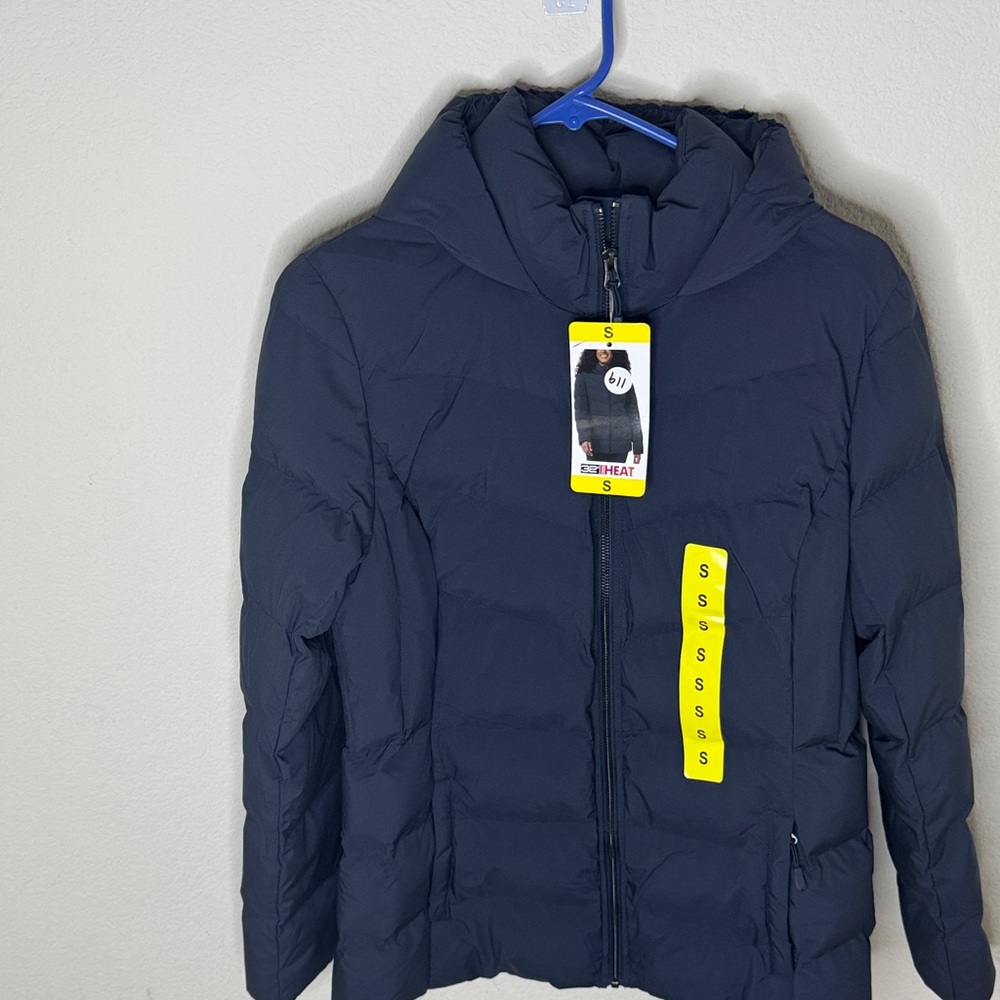 32 Degrees Dark Blue Hooded Puffer Jacket